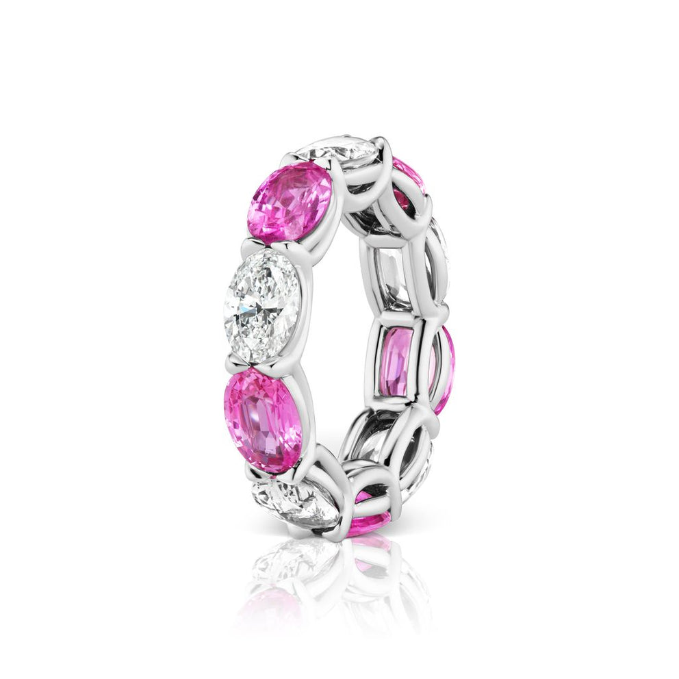 PINK SAPPHIRE AND DIAMOND BAND, 7.97 CARATS