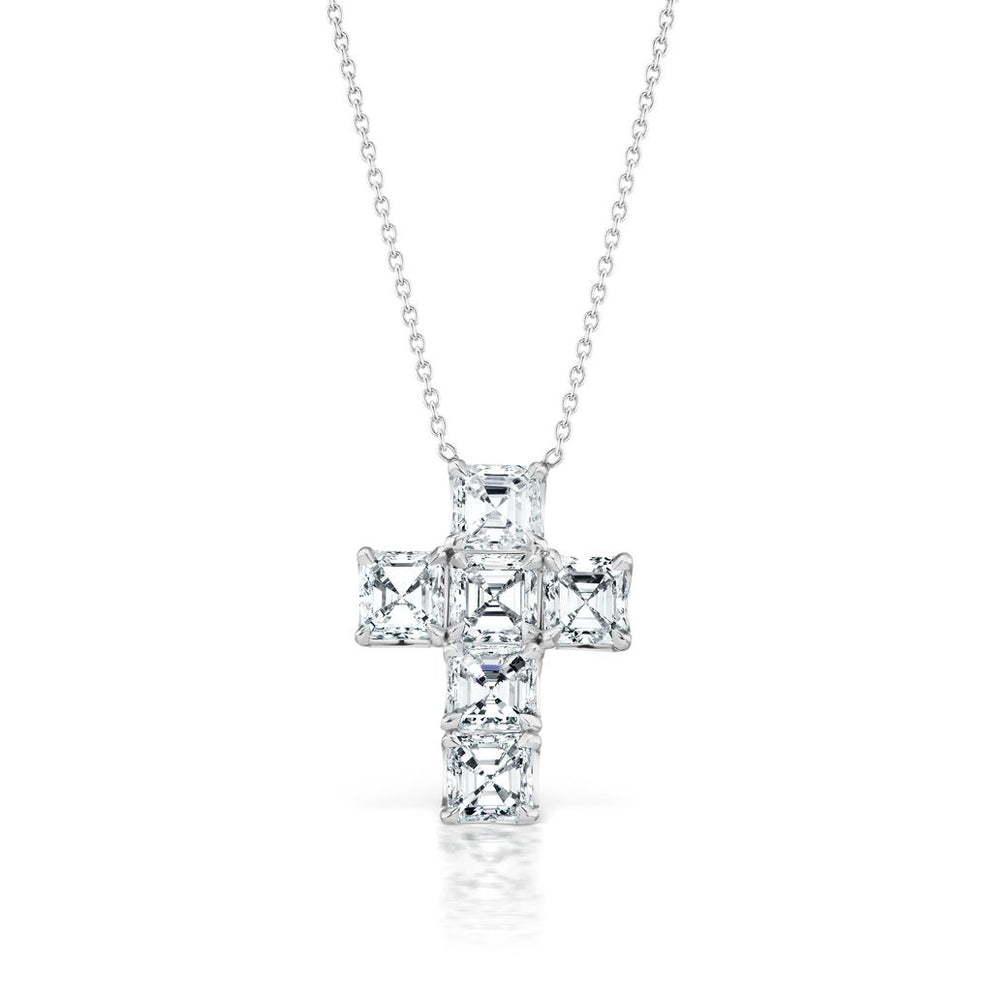 ASSCHER CUT DIAMOND CROSS, 4.50 CARATS